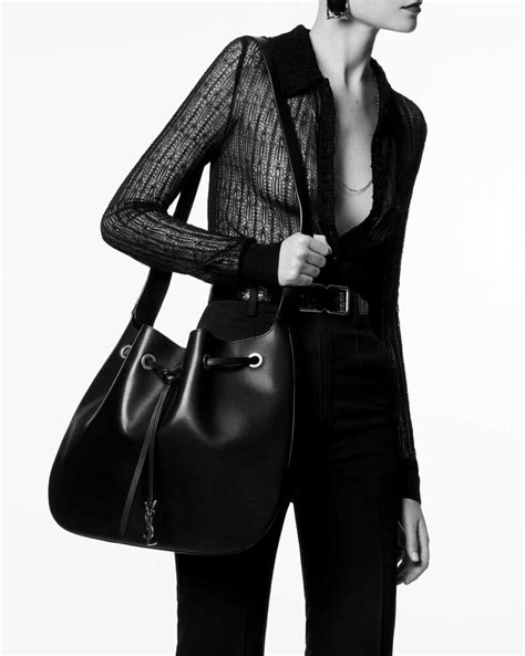 hobo bag in smooth leather ysl|PARIS VII large flat hobo bag in smooth leather.